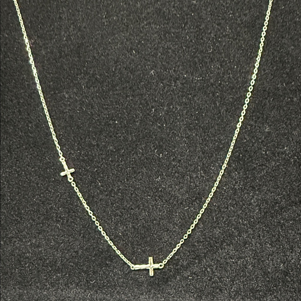 Elegant Gold Necklace with Cross Charms